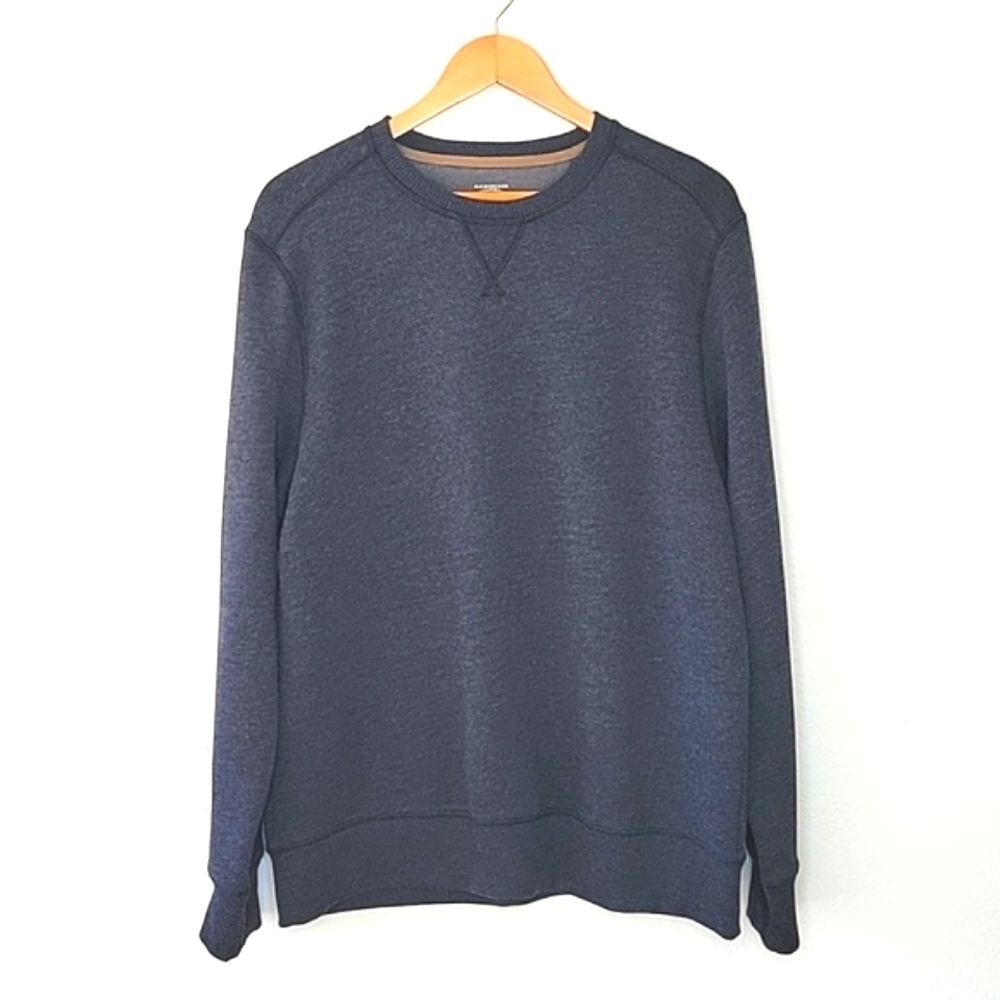 G.H. BASS & CO Men's Gray Long Sleeve Crew Neck Pullover Sweater size L Vintage